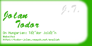 jolan todor business card